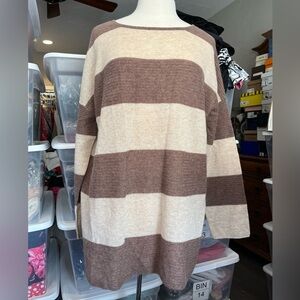Cashmere Brown and Cream Sweater